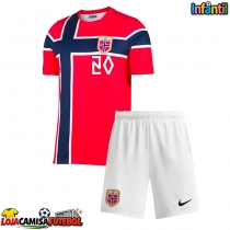 Camisa de Futebol Noruega Antonio Nusa #20 Equipamento Principal Infantil Mundo 2026 Manga Curta (+ Calças curtas)